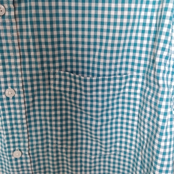 Old Navy Blue and White Cotton Gingham Plaid Classic Button Down Shirt Size XL - Picture 5 of 8